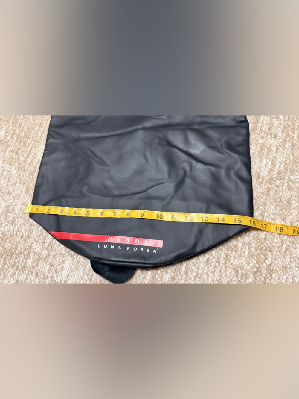 Prada luna rosa  Drawstring Duffel with Red Logo Stripe - Picture 10 of 12
